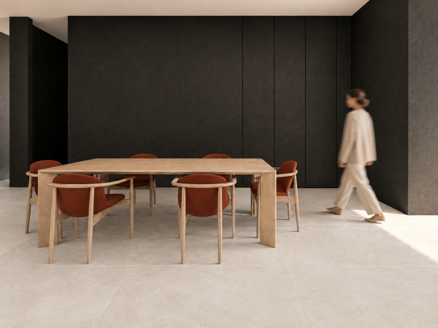 Zona giorno del progetto residenziale
